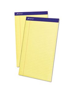 TOP20230 PERFORATED WRITING PADS, WIDE/LEGAL RULE, 8.5 X 14, CANARY, 50 SHEETS, DOZEN