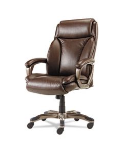 ALEVN4159 ALERA VEON SERIES EXECUTIVE HIGH-BACK LEATHER CHAIR, SUPPORTS UP TO 275 LBS., BROWN SEAT/BROWN BACK, BRONZE BASE