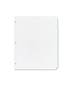 AVE11506 WRITE & ERASE PLAIN-TAB PAPER DIVIDERS, 5-TAB, LETTER, WHITE, 36 SETS