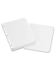 AVE11507 WRITE & ERASE PLAIN-TAB PAPER DIVIDERS, 8-TAB, LETTER, WHITE, 24 SETS