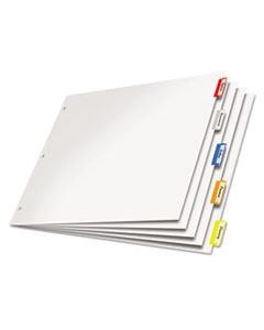 CRD84814 PAPER INSERTABLE DIVIDERS, 5-TAB, 11 X 17, WHITE, 1 SET
