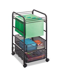 SAF5215BL ONYX MESH OPEN MOBILE FILE, TWO-DRAWERS, 15.75W X 17D X 27H, BLACK