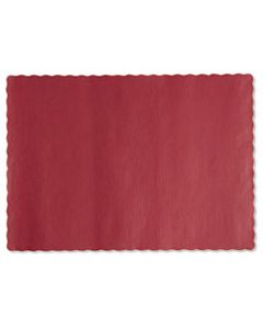 HFM310521 SOLID COLOR SCALLOPED EDGE PLACEMATS, 9.5 X 13.5, RED, 1,000/CARTON