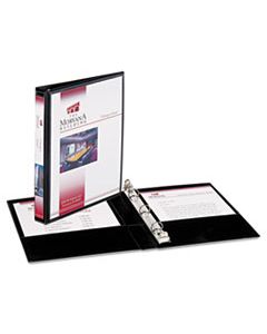 AVE27725 MINI SIZE DURABLE VIEW BINDER WITH ROUND RINGS, 3 RINGS, 0.5" CAPACITY, 8.5 X 5.5, BLACK