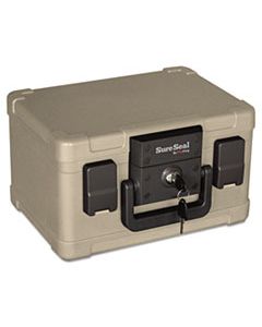 FIRSS102 FIRE AND WATERPROOF CHEST, 0.15 CU FT, 12.2W X 9.8D X 7.3H, TAUPE