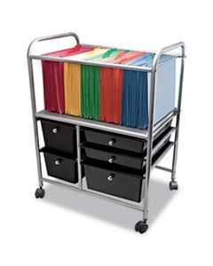 AVT34100 LETTER/LEGAL FILE CART W/FIVE STORAGE DRAWERS, 21.63W X 15.25D X 28.63H, BLACK