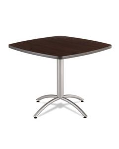 ICE65614 CAFEWORKS TABLE, 36W X 36D X 30H, WALNUT/SILVER