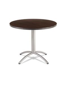 ICE65624 CAFEWORKS TABLE, 36 DIA X 30H, WALNUT/SILVER