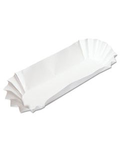 HFM610740 FLUTED HOT DOG TRAYS, 6W X 2D X 2H, WHITE, 500/SLEEVE, 6 SLEEVES/CARTON