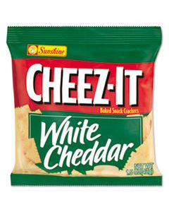 KEB12653 CHEEZ-IT CRACKERS, 1.5OZ SINGLE-SERVING SNACK BAGS, WHITE CHEDDAR, 8/BOX