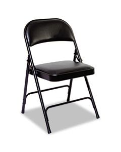 ALEFCPD6B STEEL FOLDING CHAIR, GRAPHITE SEAT/GRAPHITE BACK, GRAPHITE BASE, 4/CARTON