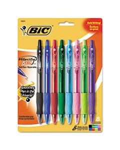 BICVLGBAP81AST VELOCITY ATLANTIS BOLD RETRACTABLE BALLPOINT PEN, 1.6MM, ASSORTED INK & BARREL, 8/PACK