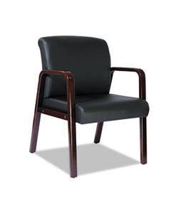 ALERL4319M ALERA RECEPTION LOUNGE WL SERIES GUEST CHAIR, 24" X 26" X 33.25", BLACK SEAT/BLACK BACK, MAHOGANY BASE