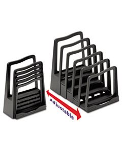 AVE73523 ADJUSTABLE FILE RACK, 5 SECTIONS, LETTER SIZE FILES, 8" X 11.5" X 10.5", BLACK