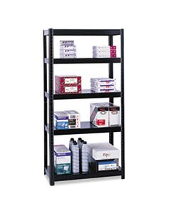 SAF5247BL BOLTLESS STEEL SHELVING, FIVE-SHELF, 36W X 24D X 72H, BLACK