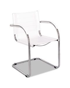 SAF3457WH FLAUNT SERIES GUEST CHAIR, 21.5" X 23" X 31.75", WHITE SEAT/WHITE BACK, CHROME BASE