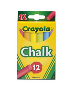 CYO510816 CHALK, 6 ASSORTED COLORS, 12 STICKS/BOX