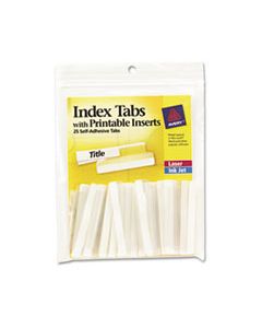 AVE16241 INSERTABLE INDEX TABS WITH PRINTABLE INSERTS, 1/5-CUT TABS, CLEAR, 2" WIDE, 25/PACK