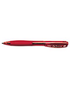 BICBU311RD BU3 RETRACTABLE BALLPOINT PEN, BOLD 1 MM, RED INK/BARREL, DOZEN