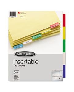 WLJ54309 INSERTABLE TAB DIVIDERS, 3-HOLD PUNCHED, 5-TAB, 11 X 8.5, BUFF, 1 SET