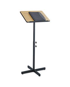 SAF8921MO ADJUSTABLE SPEAKER STAND, 21W X 21D X 29.5H TO 46H, MEDIUM OAK/BLACK