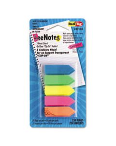 RTG32118 SEENOTES TRANSPARENT-FILM ARROW PAGE FLAGS, ASSORTED COLORS, 50/PAD, 5 PADS