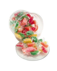 OFX00005 ASSORTED FRUIT SLICES CANDY, INDIVIDUALLY WRAPPED, 2 LB RESEALABLE PLASTIC TUB