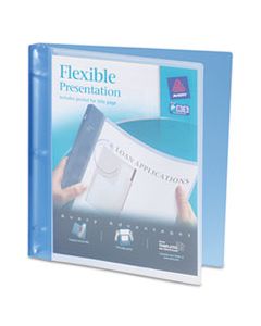 AVE17670 FLEXIBLE VIEW BINDER WITH ROUND RINGS, 3 RINGS, 0.5" CAPACITY, 11 X 8.5, BLUE