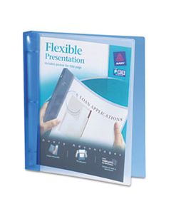 AVE17675 FLEXIBLE VIEW BINDER WITH ROUND RINGS, 3 RINGS, 1" CAPACITY, 11 X 8.5, BLUE