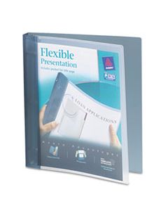 AVE17676 FLEXIBLE VIEW BINDER WITH ROUND RINGS, 3 RINGS, 1" CAPACITY, 11 X 8.5, GRAY