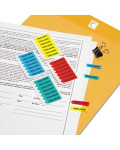 RTG72020 MINI ARROW PAGE FLAGS, "SIGN HERE", BLUE/MINT/RED/YELLOW, 126 FLAGS/PACK