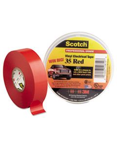 MMM10810 SCOTCH 35 VINYL ELECTRICAL COLOR CODING TAPE, 3" CORE, 0.75" X 66 FT, RED