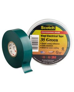 MMM10851 SCOTCH 35 VINYL ELECTRICAL COLOR CODING TAPE, 3" CORE, 0.75" X 66 FT, GREEN