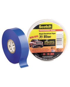 MMM10836 SCOTCH 35 VINYL ELECTRICAL COLOR CODING TAPE, 3" CORE, 0.75" X 66 FT, BLUE