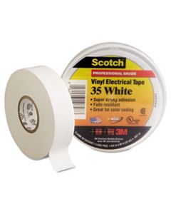MMM10828 SCOTCH 35 VINYL ELECTRICAL COLOR CODING TAPE, 3" CORE, 0.75" X 66 FT, WHITE