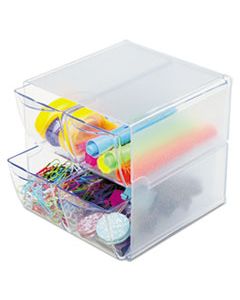 DEF350301 STACKABLE CUBE ORGANIZER, 4 DRAWERS, 6 X 7 1/8 X 6, CLEAR