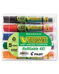 PIL43917 BEGREEN V BOARD MASTER DRY ERASE MARKER, MEDIUM CHISEL TIP, ASSORTED COLORS, 5/PACK