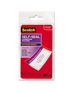 MMMLS8535G SELF-SEALING LAMINATING POUCHES, 12.5 MIL, 2.81" X 4.5", GLOSS CLEAR, 5/PACK