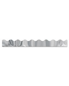 TEPT91253 TERRIFIC TRIMMERS METALLIC BORDERS, SILVER, 12 STRIPS, 2 1/4" X 39" EACH