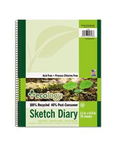 PAC4798 ECOLOGY SKETCH DIARY, 60 LB, 11 X 8.5, WHITE, 70 SHEETS