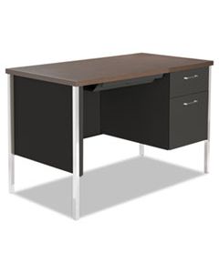 ALESD4524BM SINGLE PEDESTAL STEEL DESK, METAL DESK, 45.25W X 24D X 29.5H, MOCHA/BLACK