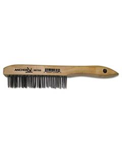 ANR387SS HAND SCRATCH BRUSH, STAINLESS STEEL SHOE, WOOD HANDLE