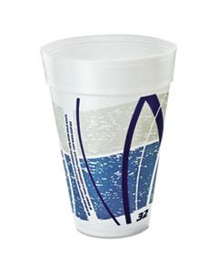 DCC32TJ32E IMPULSE HOT/COLD FOAM DRINKING CUPS, 32 OZ, WHITE/BLUE/GRAY, 25/BAG, 20/CARTON