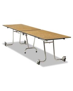 VIRMT30144091 FOLDING MOBILE TABLE, RECTANGULAR, 144W X 30D, GRAY NEBULA/CHROME