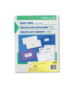 AVE30400 WHITE COPIER LABELS, COPIERS, 1 X 2.81, WHITE, 33/SHEET, 100 SHEETS/BOX