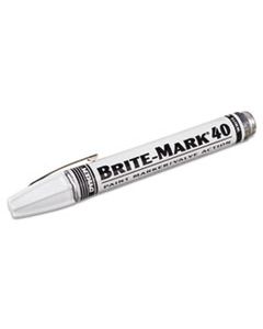ITW40008 BRITE-MARK 40 PAINT MARKERS, BROAD BULLET TIP, WHITE
