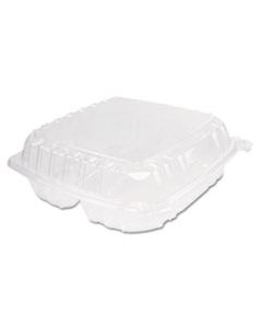 DCCC95PST3 CLEARSEAL PLASTIC HINGED CONTAINER, 3-COMP, 9 X 9-1/2 X 3, 100/BAG, 2 BAGS/CT