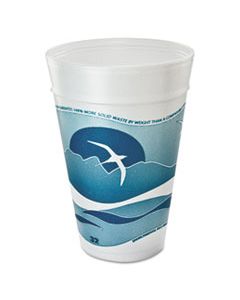 DCC32TJ32H HORIZON FOAM CUP, HOT/COLD, 32 OZ., PRINTED, AQUA/WHITE, 25/BAG, 20 BAGS/CARTON