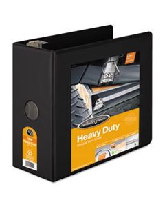WLJ38550B HEAVY-DUTY D-RING VIEW BINDER WITH EXTRA-DURABLE HINGE, 3 RINGS, 5" CAPACITY, 11 X 8.5, BLACK