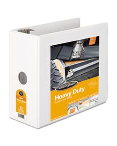 WLJ38550W HEAVY-DUTY D-RING VIEW BINDER WITH EXTRA-DURABLE HINGE, 3 RINGS, 5" CAPACITY, 11 X 8.5, WHITE